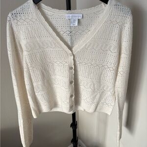 House of Harlow 1960 Ivory Button-Up Cardigan